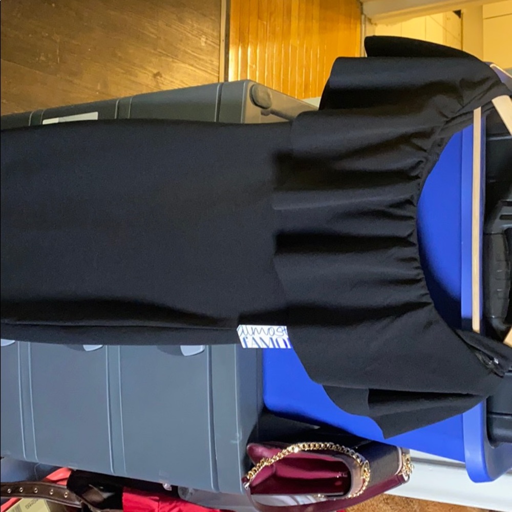 Off the shoulder black dress